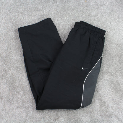 RARE Vintage 00s Nike Baggy Track Pants Black - (L)