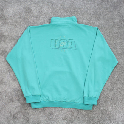 ULTRA RARE Vintage 1990s Nike Q-Zip Teal - (M)