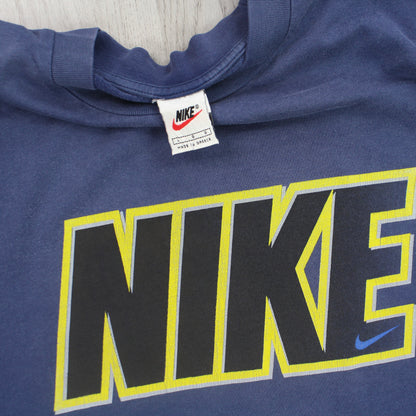 RARE Vintage 1990s Nike Spell Out T-Shirt Navy - (L)