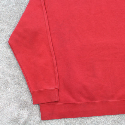 SUPER RARE 00s Nike Spell Out Hoodie Red - (XS)