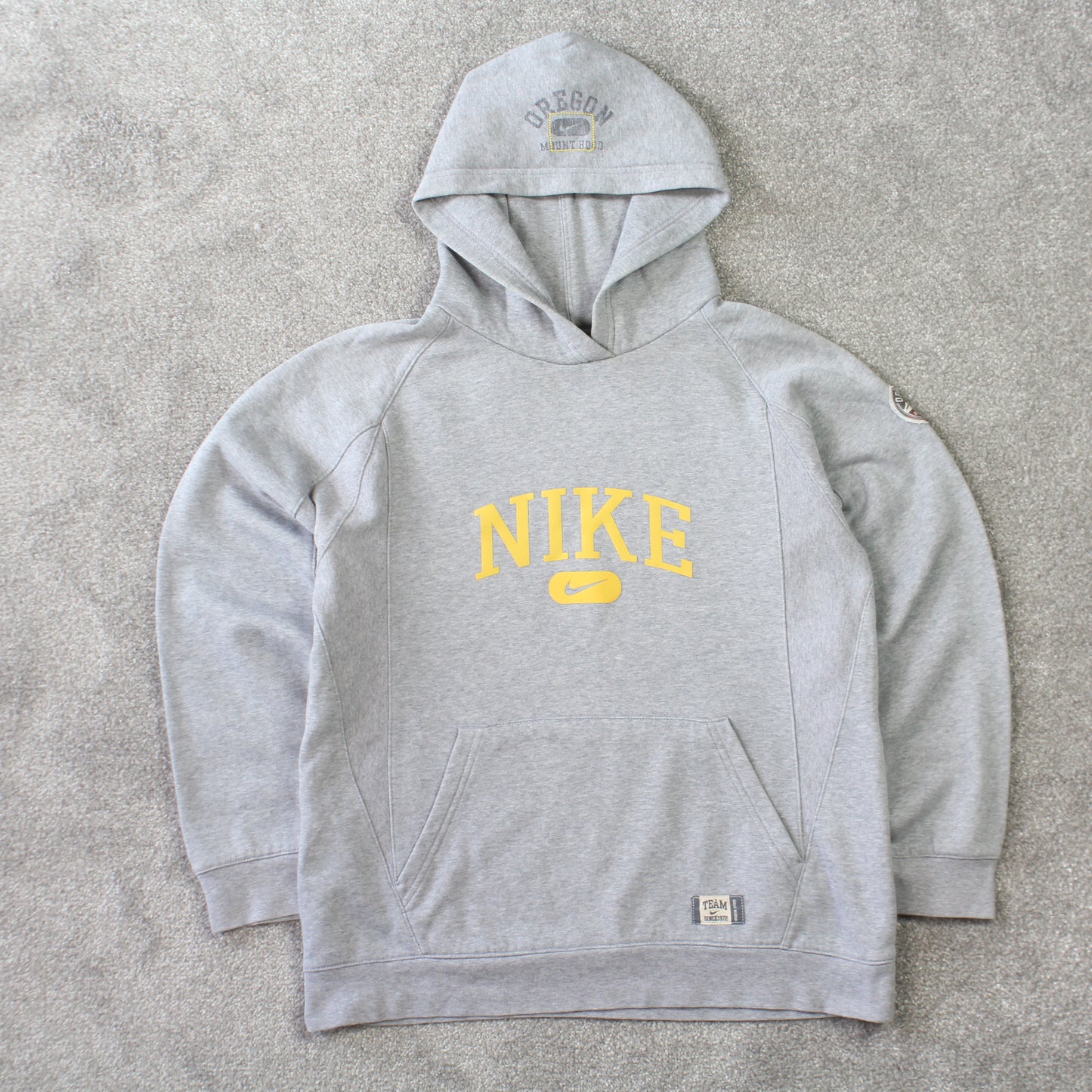 Vintage 00s Nike Spell Out Hoodie Grey - (S)