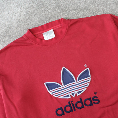 1990s Adidas Sweatshirt Red - (S)