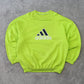 Vintage 1990s Adidas Sweatshirt Lime - (XL)