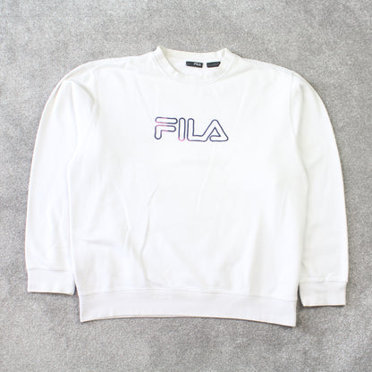 Vintage 1990s Fila Sweatshirt White - (L)