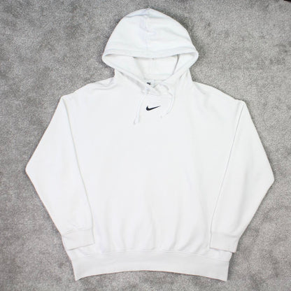 White Centre Swoosh Nike Hoodie - (M)