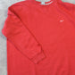 Vintage 00s Nike Swoosh Sweatshirt Red - (XL)