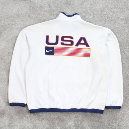 SUPER RARE Vintage 1990s Nike USA Jacket White - (L)