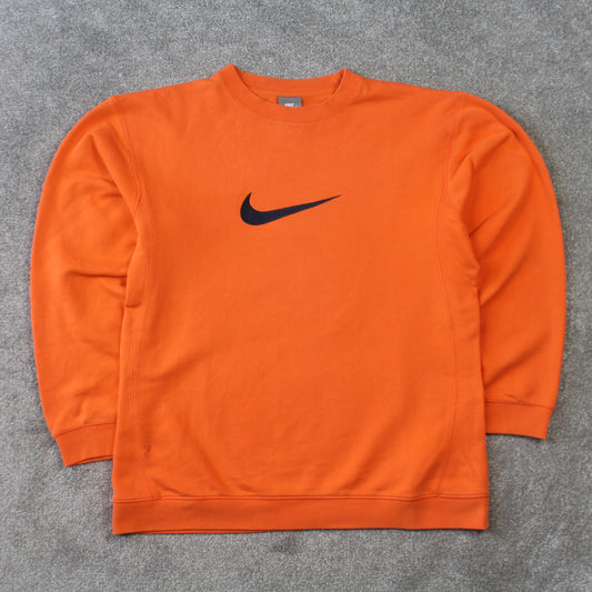 Vintage 00s Nike Swoosh Sweatshirt Orange - (S)