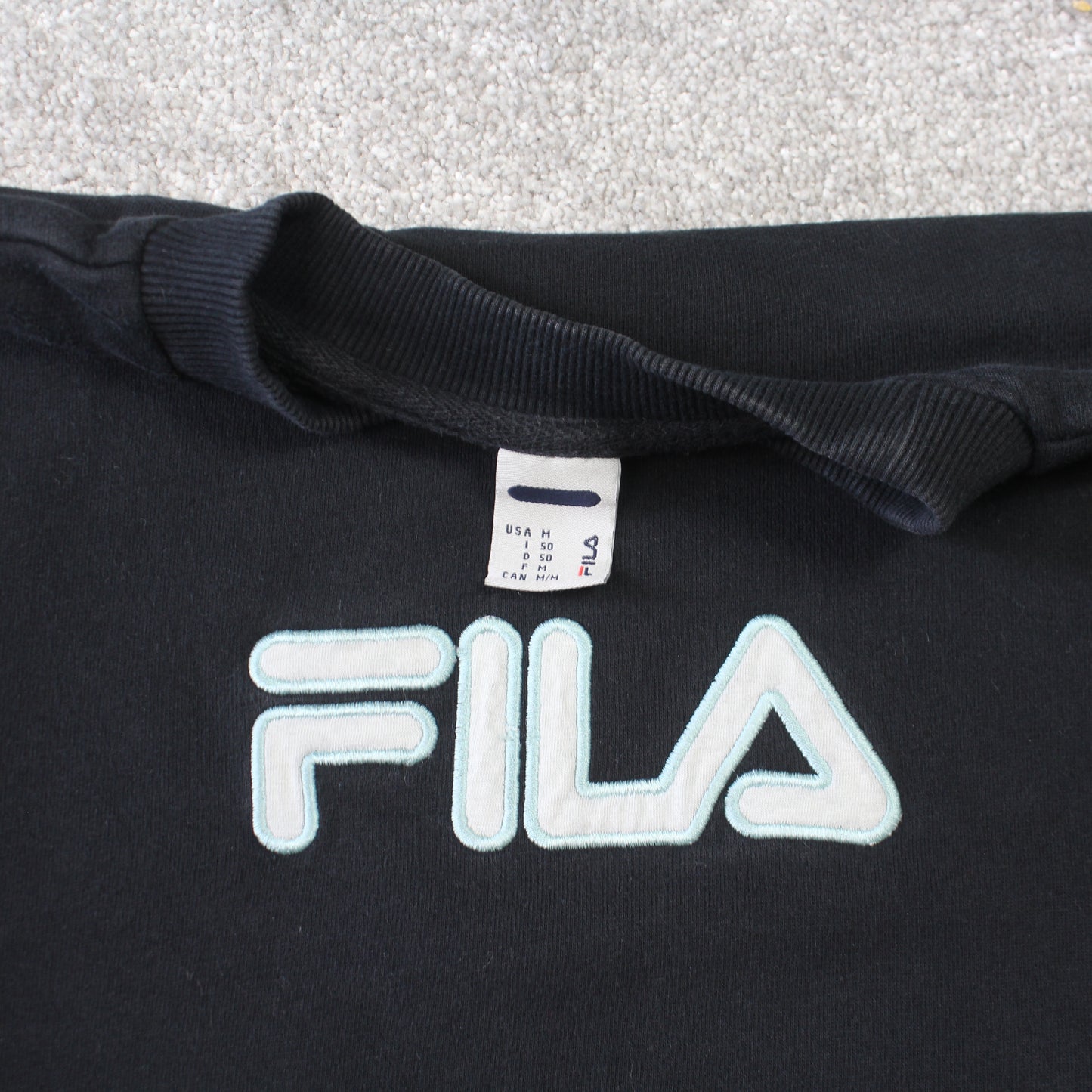 Vintage 1990s Fila Sweatshirt Black - (M)