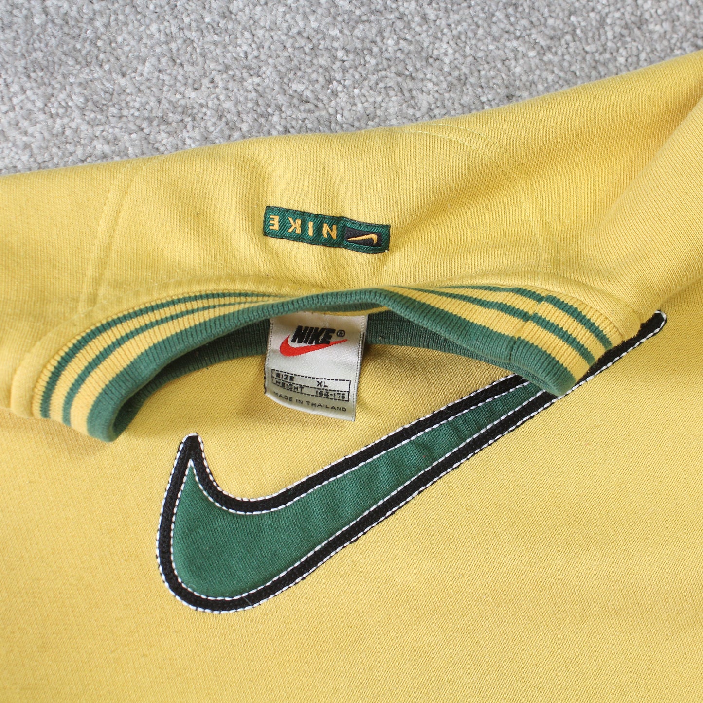 RARE Vintage 1990s Nike Swoosh Sweatshirt Yellow - (S)