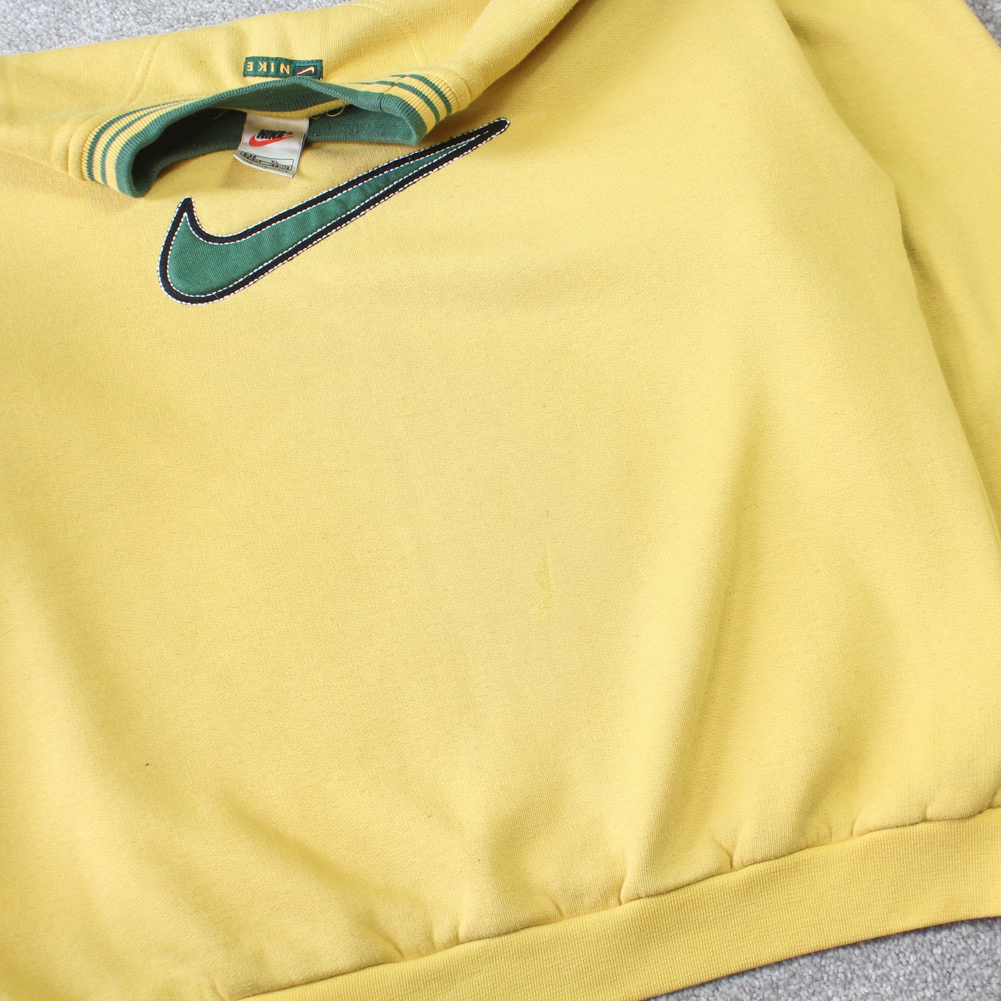 RARE Vintage 1990s Nike Swoosh Sweatshirt Yellow - (S)