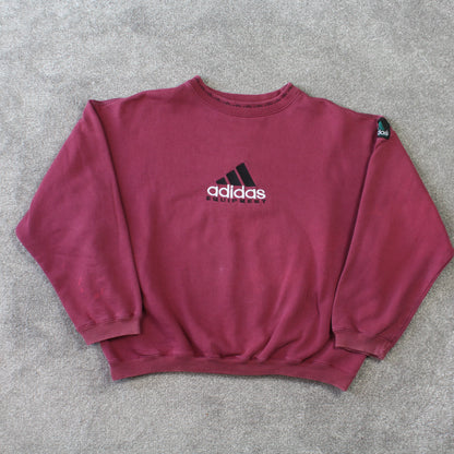 RARE Vintage Adidas EQT Sweatshirt Burgundy - (XS)