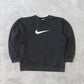 Vintage 00s Nike Swoosh Sweatshirt Black - (XS)