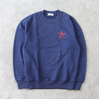 Vintage Adidas Sweatshirt Navy - (XS)