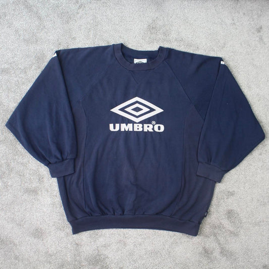 Vintage 1990s Umbro Sweatshirt Navy - (XL)