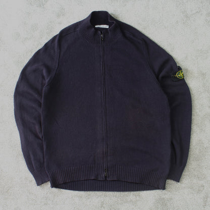 Vintage Navy Stone Island Zip Jumper - (M)