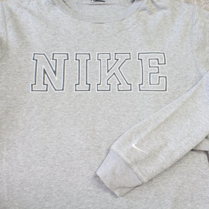 Vintage 00s Nike Spell Out Sweatshirt Grey - (M)