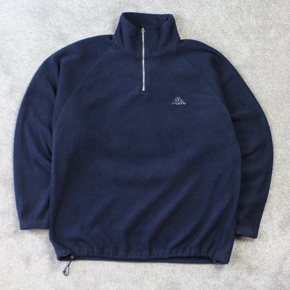 Vintage 1990s Kappa 1/4 Zip Fleece Navy - (XL)