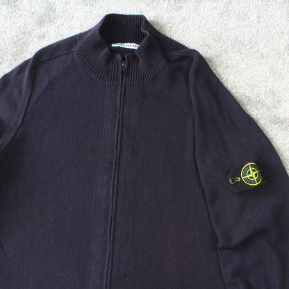 Vintage Navy Stone Island Zip Jumper - (M)