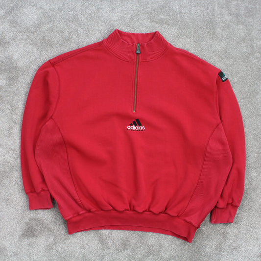 RARE Vintage Adidas EQT 1/4 Zip Sweatshirt Red - (XL)