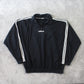 RARE Vintage 1990s Black Pullover Drill Sweatshirt Black - (L)