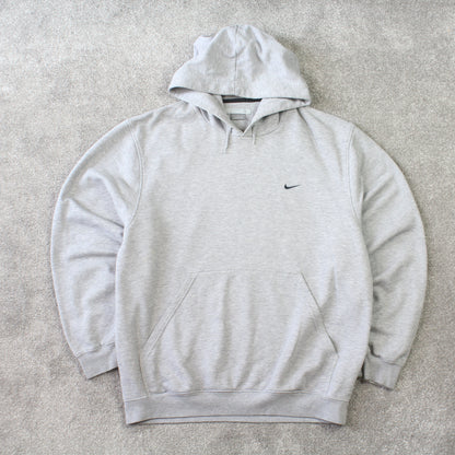 Vintage 00s Nike Swoosh Hoodie Grey - (L)