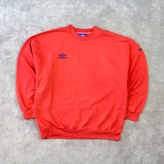 Vintage 1990s Umbro Sweatshirt Red - (XL)