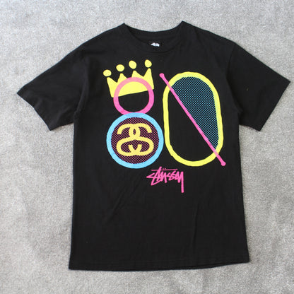 RARE Stüssy Graphic Print T-Shirt Black - (M)