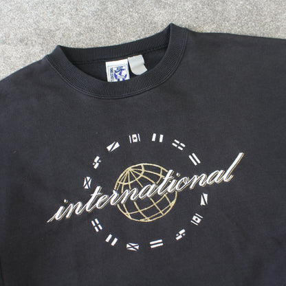 SUPER RARE 1980s Nike International Spell Out Sweatshirt Grey - (M)