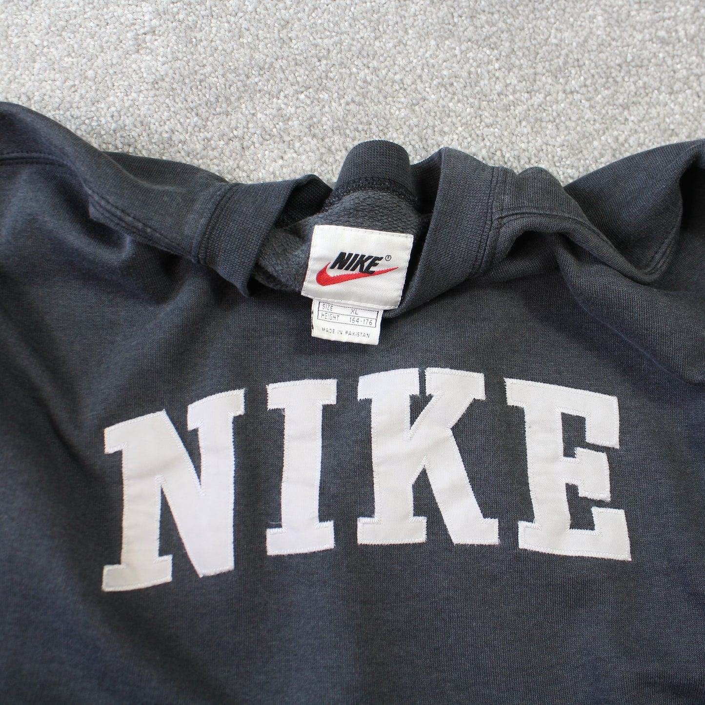 RARE Vintage 1990s Nike Spell Out Sweatshirt Grey - (XS)