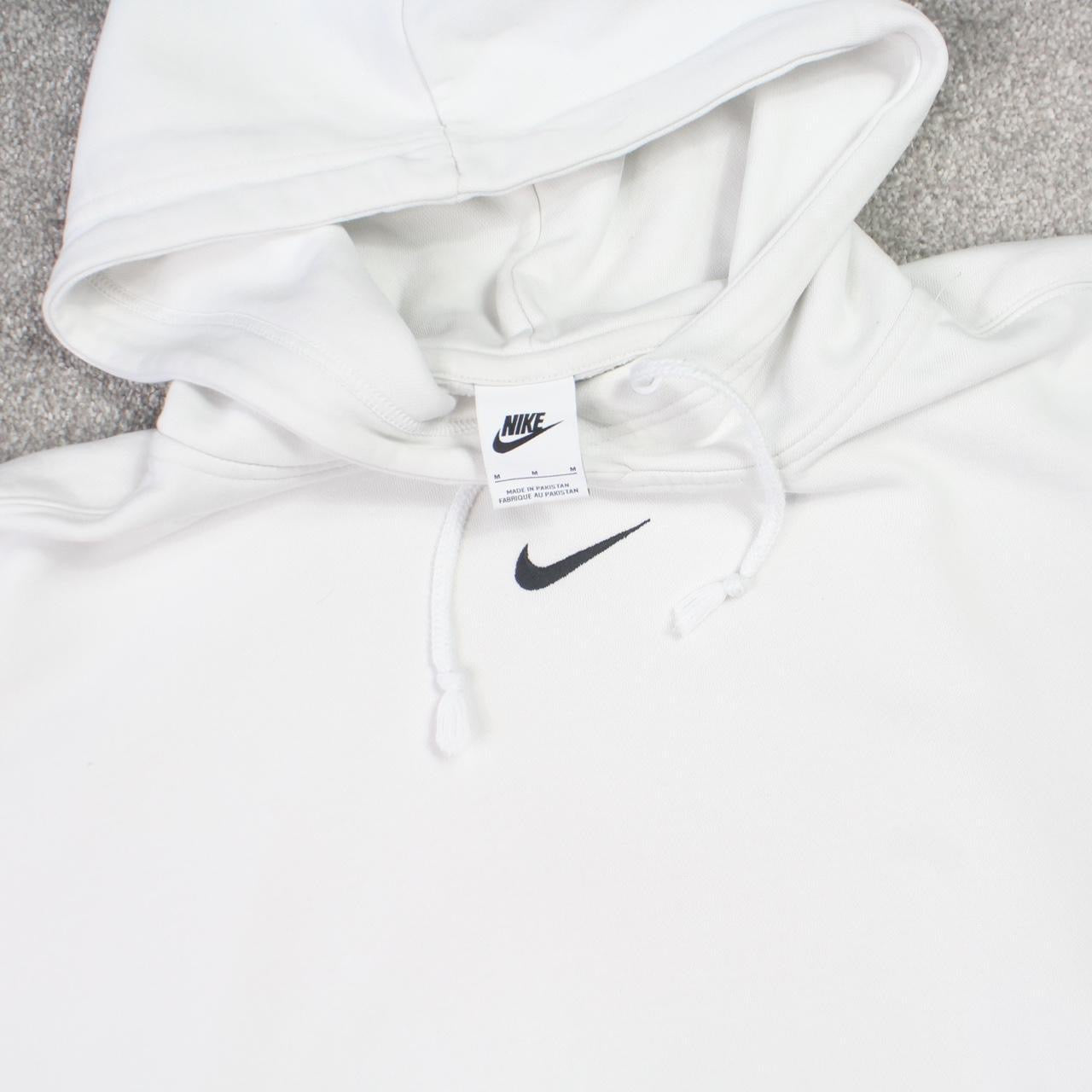 White Centre Swoosh Nike Hoodie - (M)