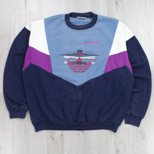 RARE Vintage 1990s Adidas Sweatshirt Purple - (L)