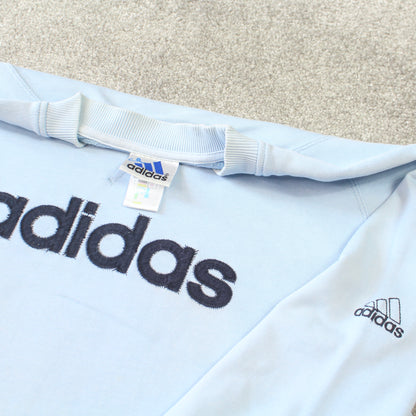 RARE Vintage 1990s Adidas Spell Out Sweatshirt Blue - (M)