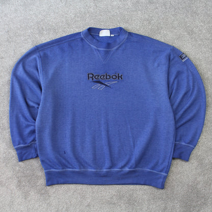 Vintage 1990s Reebok Sweatshirt Blue - (M)