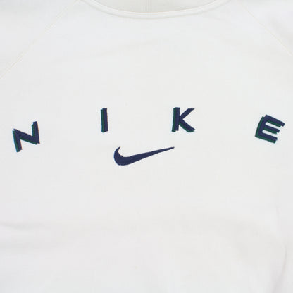 SUPER RARE Vintage 1990s Nike Spell Out Sweatshirt Cream - (XL)