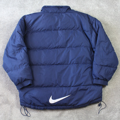 RARE Vintage 1990s Nike Puffer Jacket Navy - (XXL)