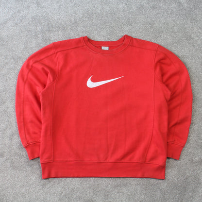 RARE Vintage 00s Nike Swoosh Sweatshirt Red - (M)