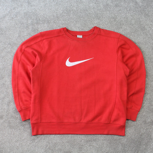 RARE Vintage 00s Nike Swoosh Sweatshirt Red - (M)