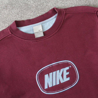 Vintage 00s Nike Sweatshirt Maroon - (S)