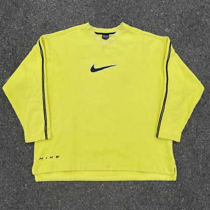 1990s Nike Sweatshirt Yellow - (XL)