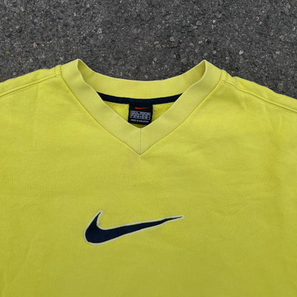 1990s Nike Sweatshirt Yellow - (XL)